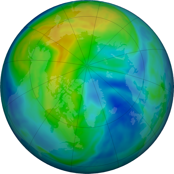 Arctic ozone map for 13 November 2016